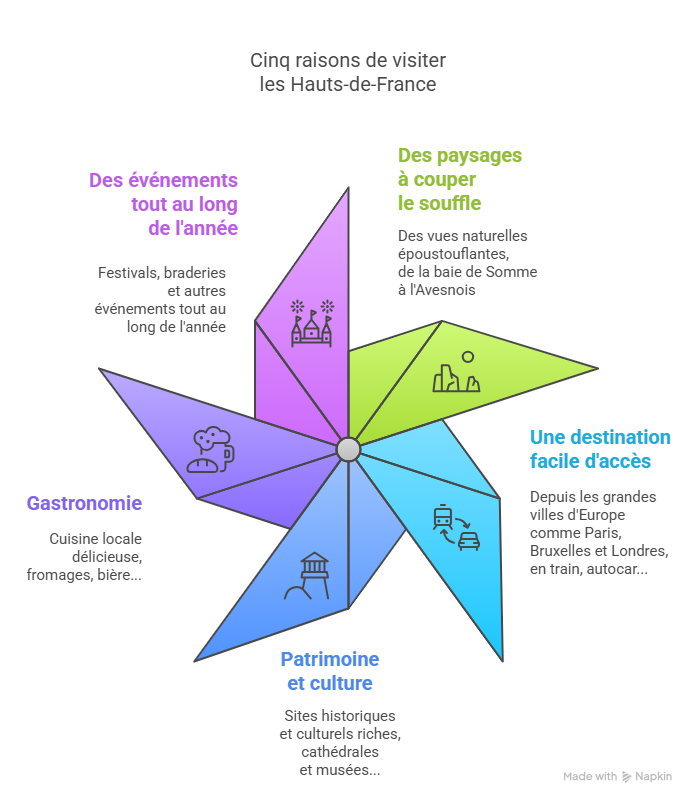 Cinq raisons de visiter les Hauts-de-France - Infographie